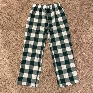 GAP Kids Checkered Pajama Bottoms in Dark Green and White